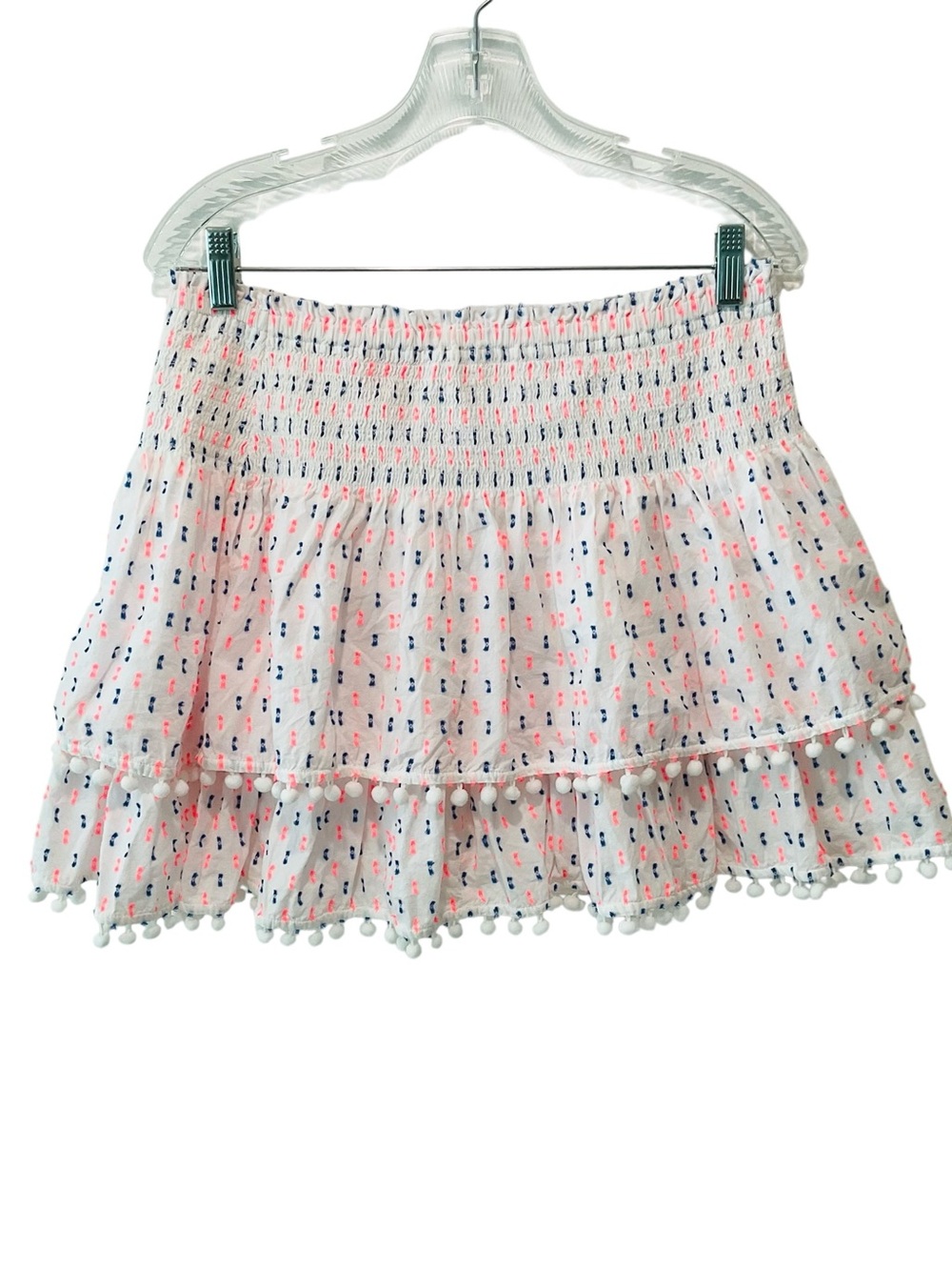 Lilly Pulitzer Ethenia Skirt Large Resort White Neon Gauzy Clip Pom Pom - Picture 5 of 6